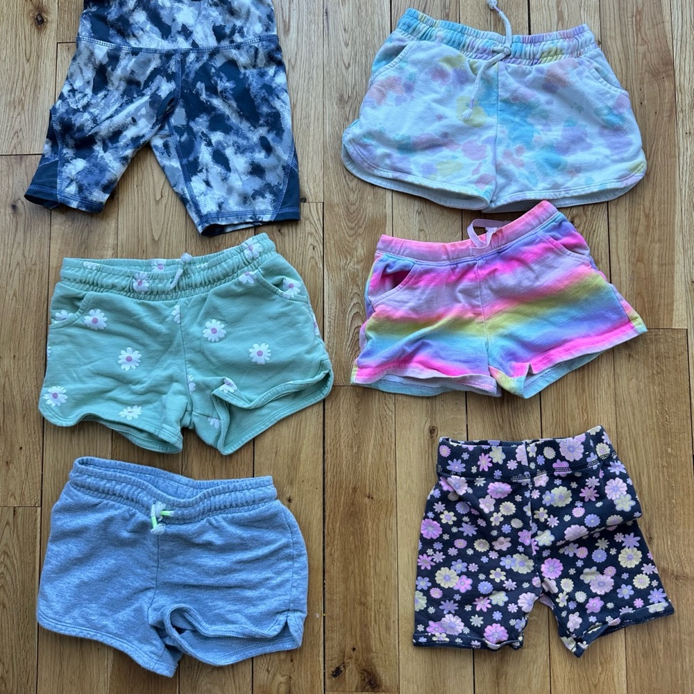 Cotton On Art Class Girls 6-7 Small Short Bundle Lot  Rainbow Tie Dye Floral